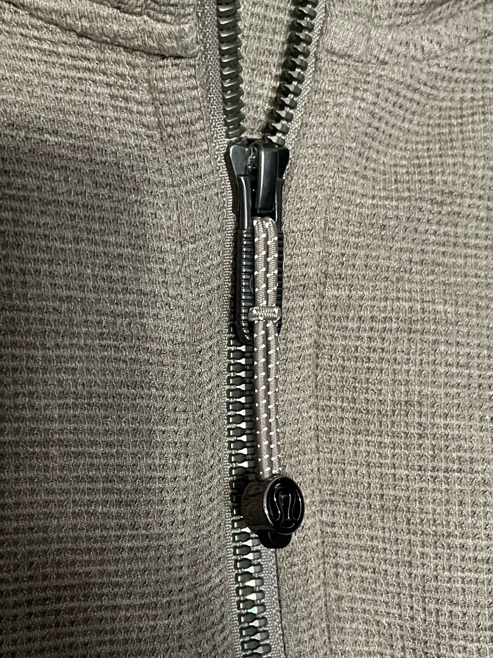 Lululemon Scuba Cropped Funnel-Neck Half Zip Waffle XL Heathered Warm Ash Grey - Picture 4 of 6